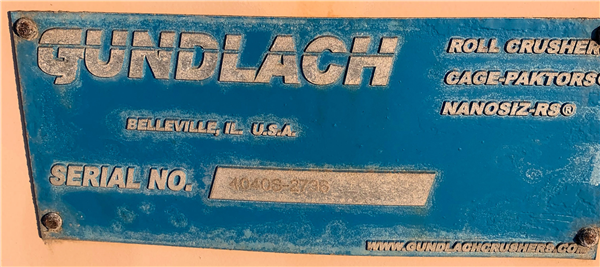 Unused Gundlach Model 4040s Roll Crusher)
